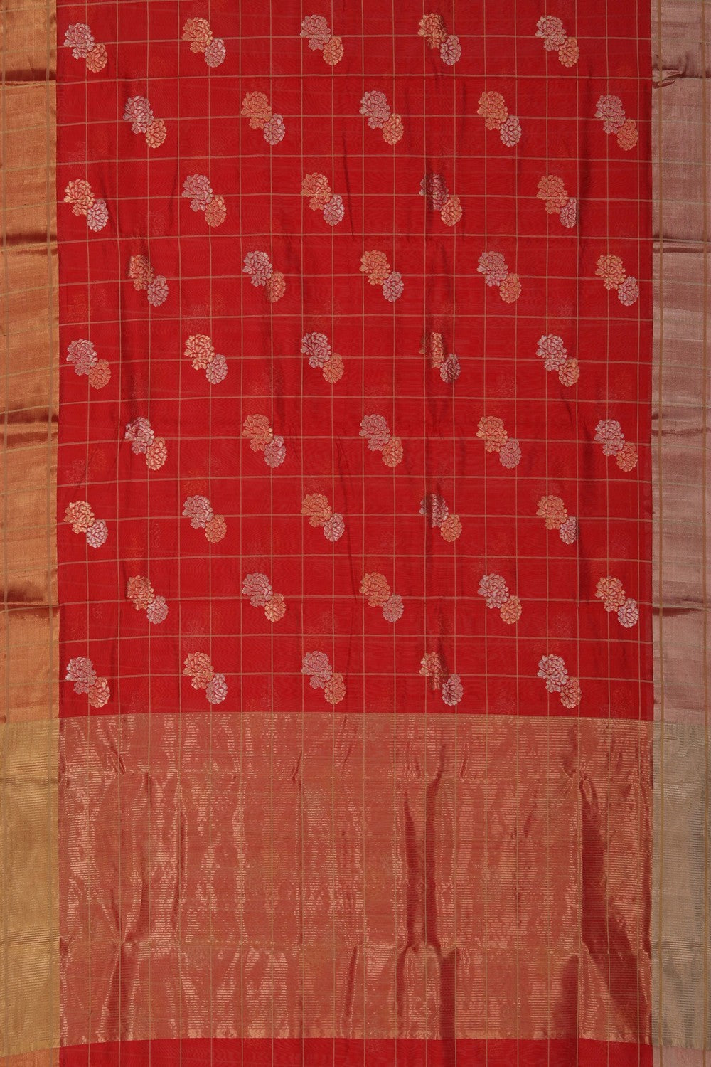 Image of Chanderi Silk Red Saree